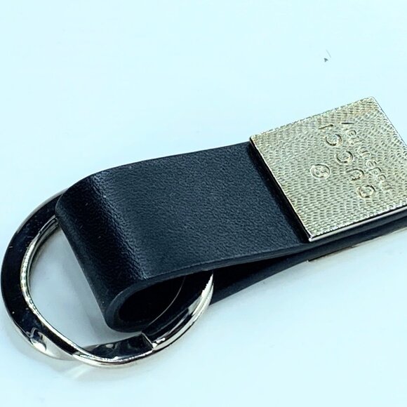 Gucci black Leather silvertone Keyring with original seal and box GS296 - Picture 5 of 8